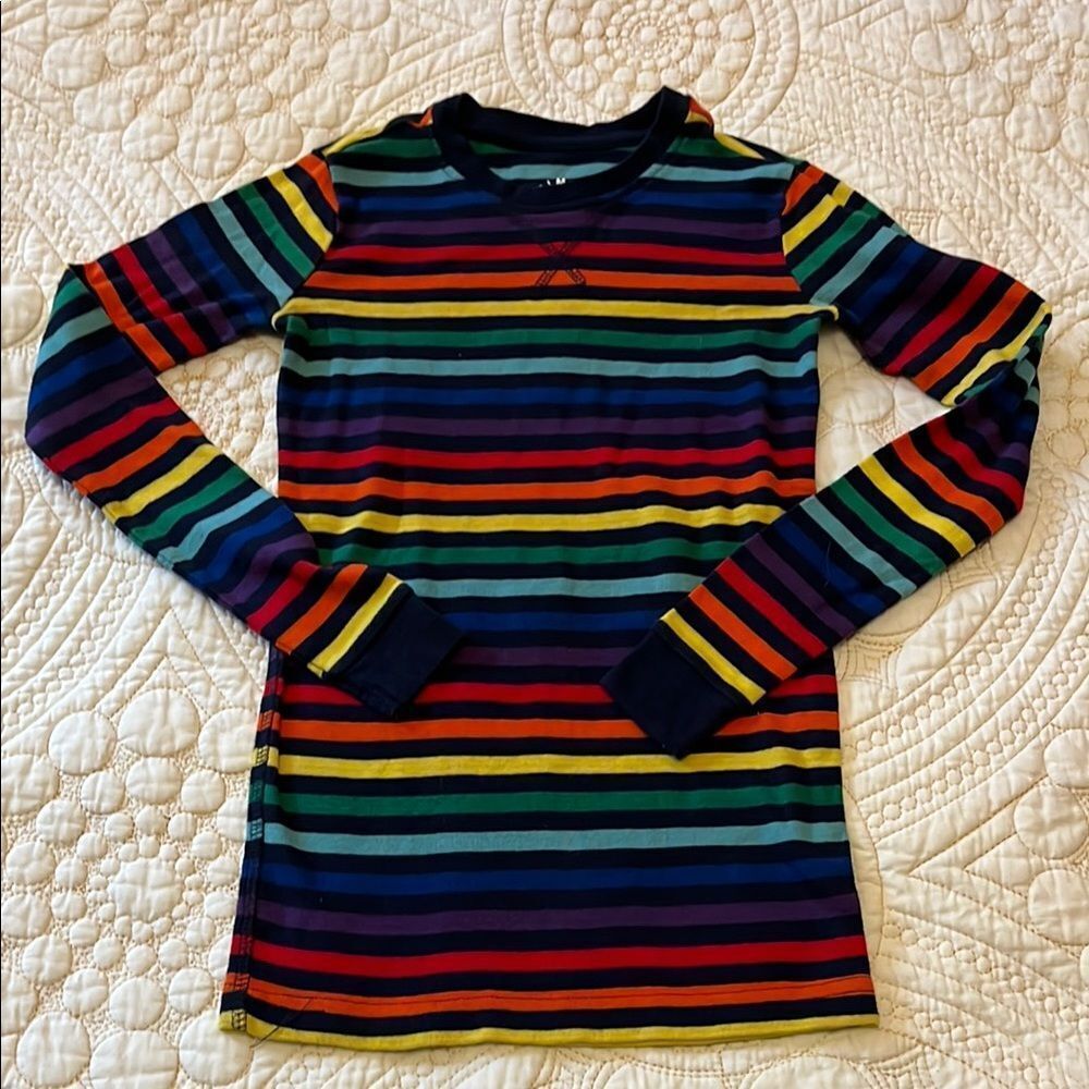 Primary pajama top only rainbow pride stripe black background multiple sizes